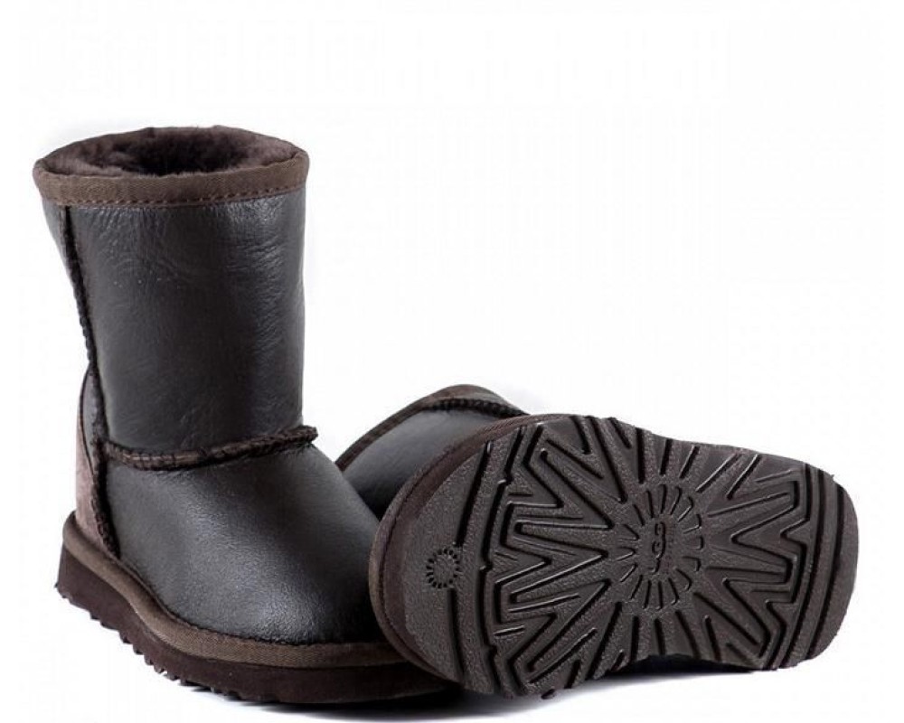 Купить UGG Kids Classic Short Metallic Chocolate