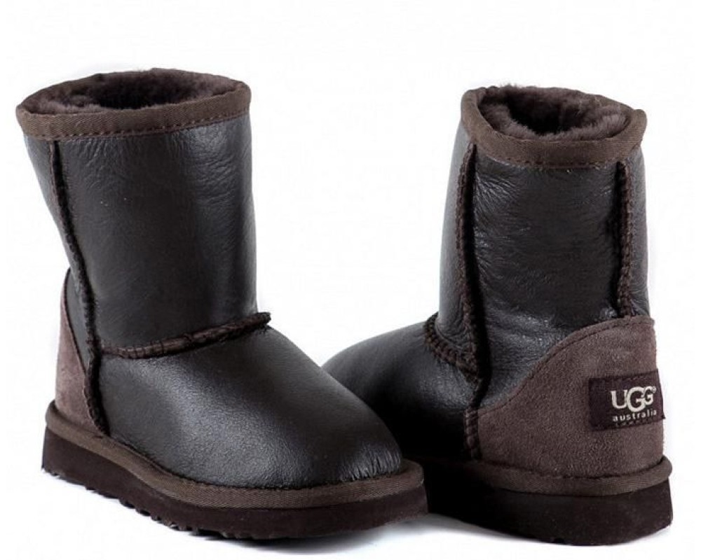 Купить UGG Kids Classic Short Metallic Chocolate