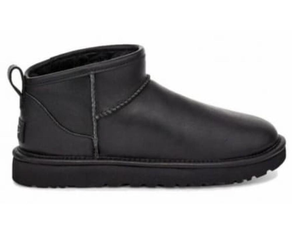 Купить UGG Mens Classic Ultra Mini Leather Black