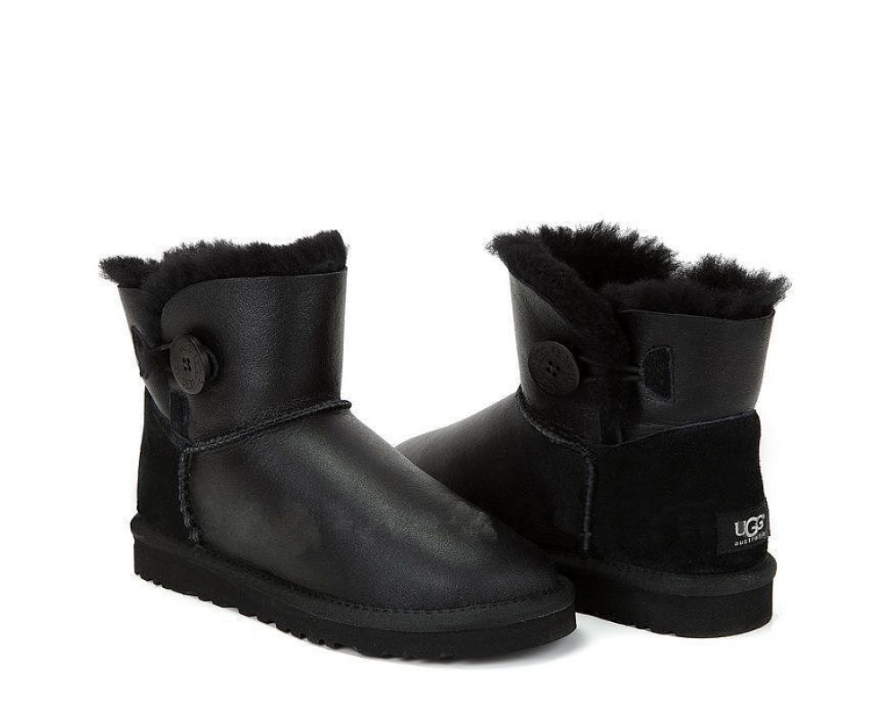 Купить UGG Mini Bailey Button Metallic Black