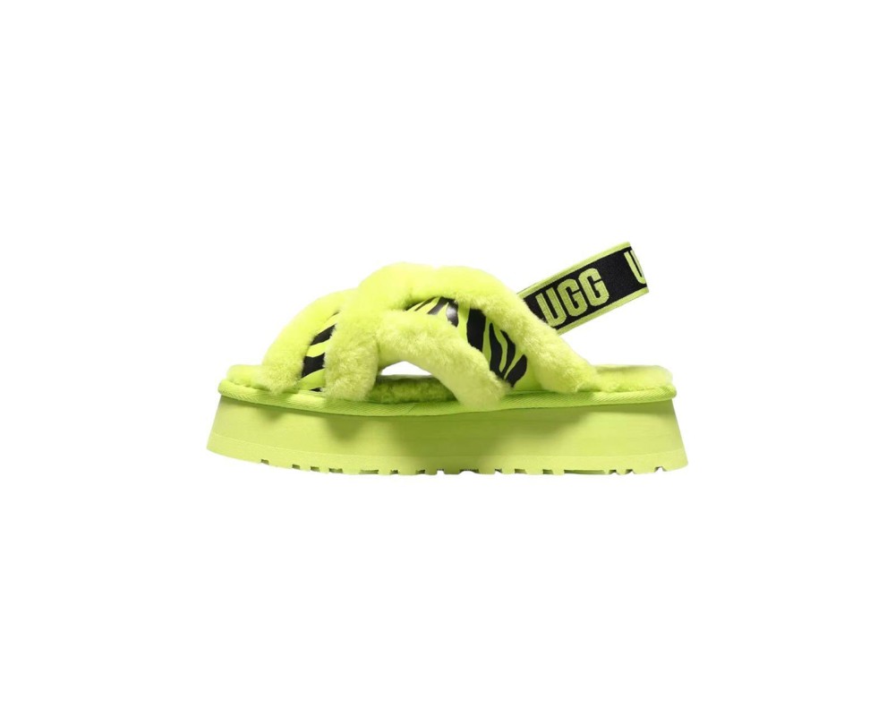 Купить UGG W Disco Cross Slide Animalia Key Lime
