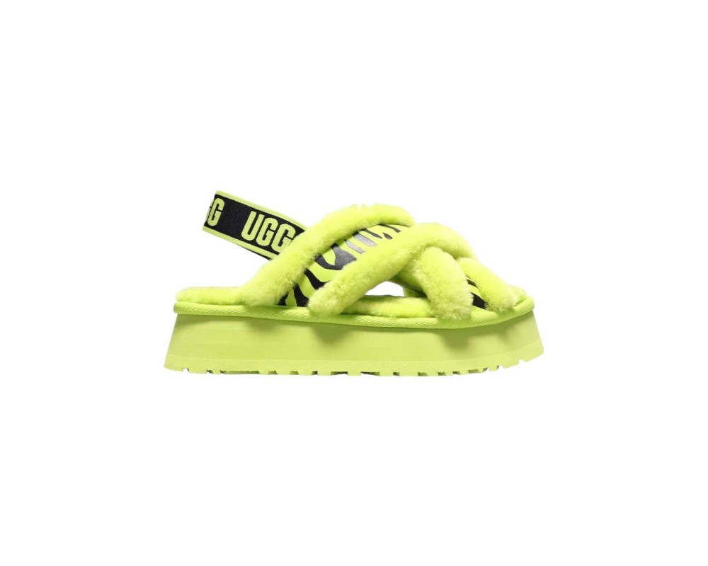 Купить UGG W Disco Cross Slide Animalia Key Lime