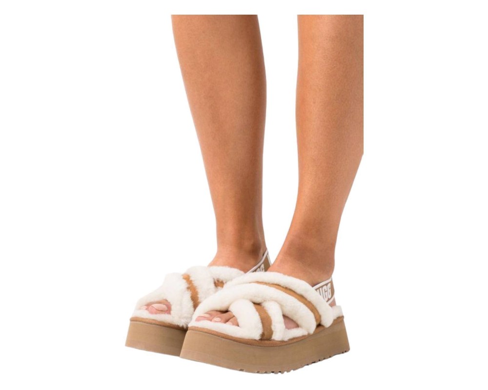 Купить UGG W Disco Cross Slide Chestnut