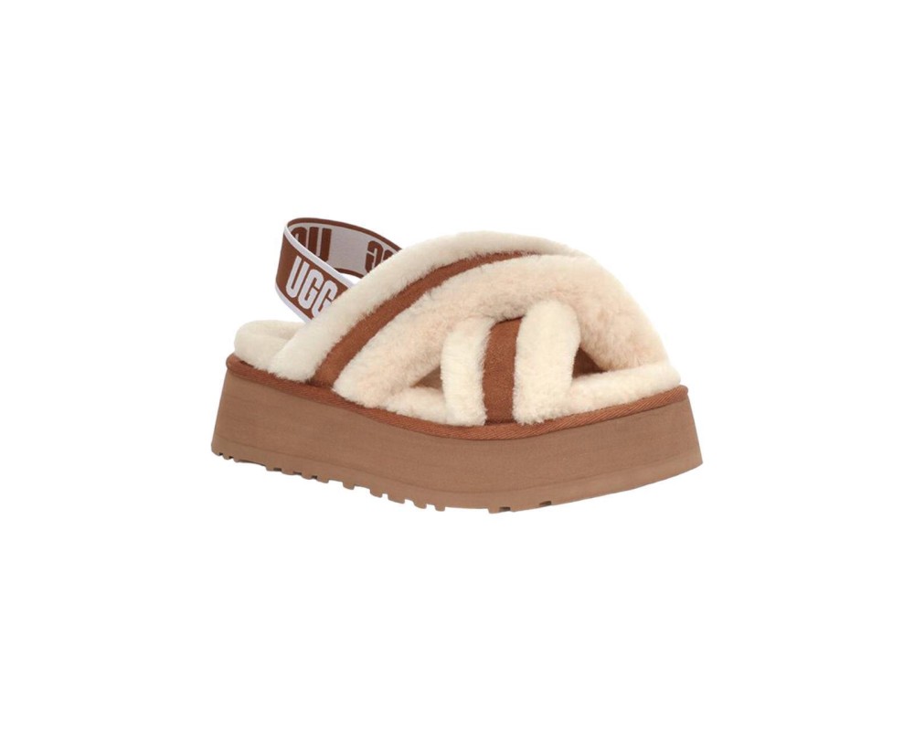 Купить UGG W Disco Cross Slide Chestnut