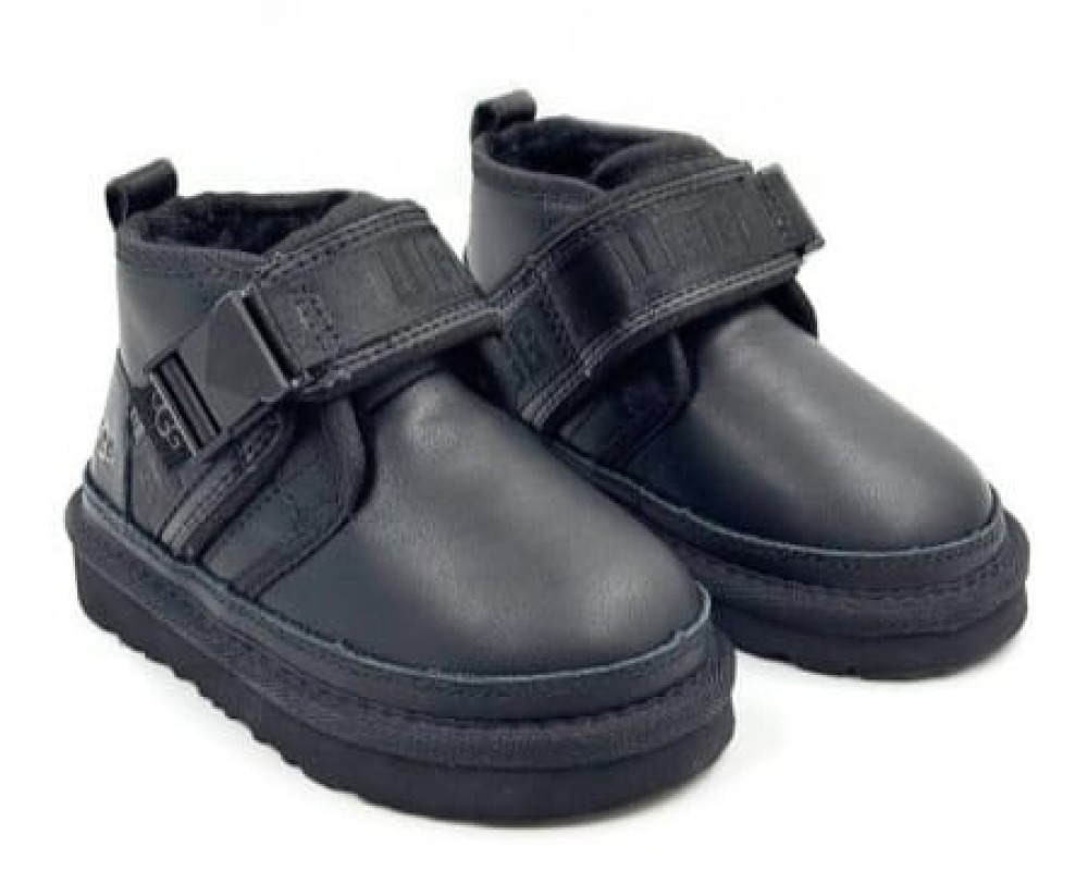 Купить UGG Kids Neumel Snapback Leather Black