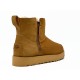 Classic Zip Mini Suede Boot Chestnut