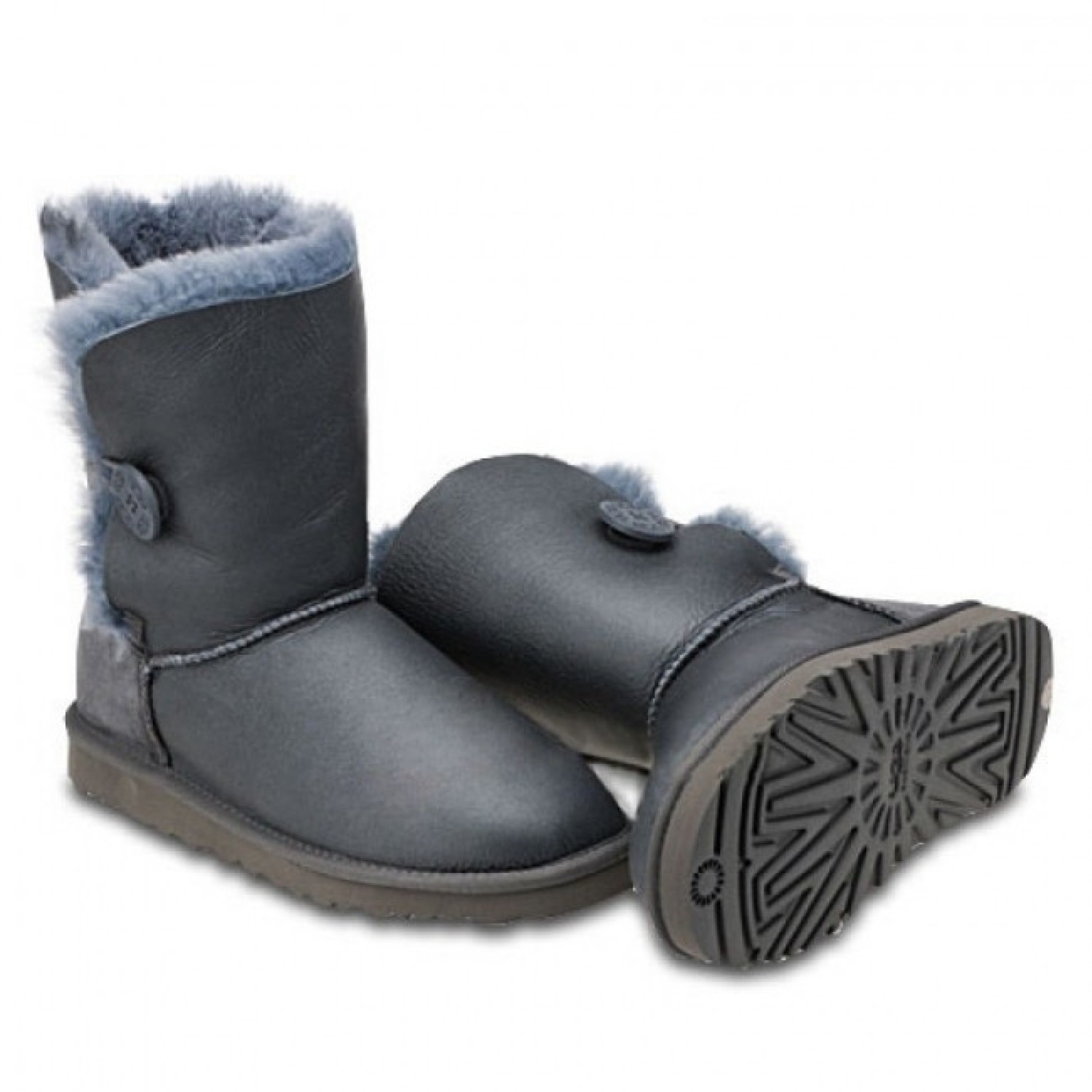 KIDS Bailey Button Metallic Grey