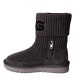 UGG Classic Ugg Rib Knit Logo Boots Black