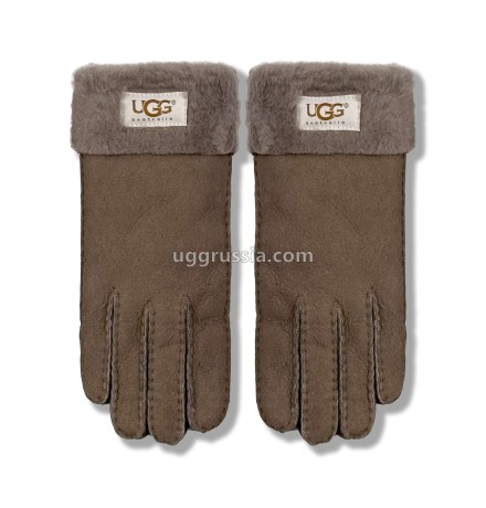 UGG Перчатки Замшевые Женские Коричневые