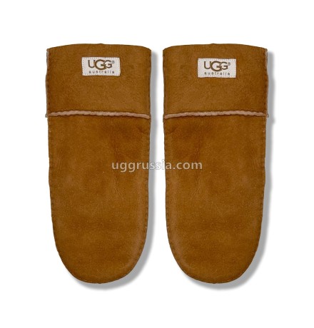 UGG Варежки Замшевые Женские Коричневые