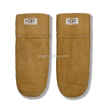 UGG Варежки Кожаные Женские Коричневые