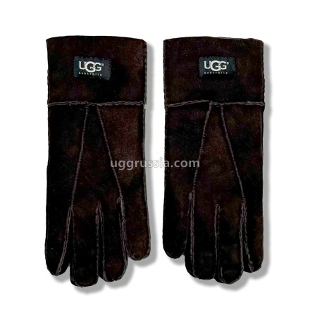 UGG Перчатки Замшевые Женские Коричневые