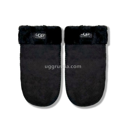 UGG Варежки Замшевые Женские Черные