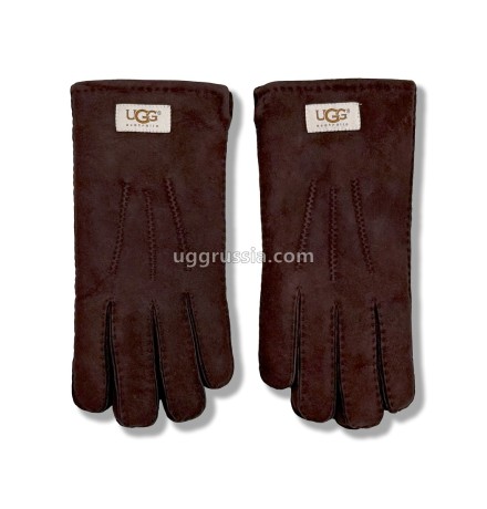 UGG Перчатки Замшевые Женские Коричневые