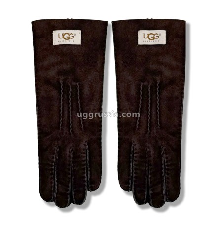 UGG Перчатки Замшевые Женские Коричневые