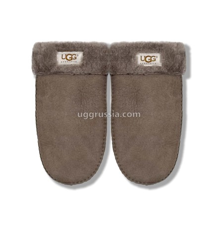 UGG Варежки Кожаные Женские Серые