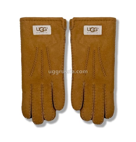 UGG Перчатки Замшевые Женские Коричневые