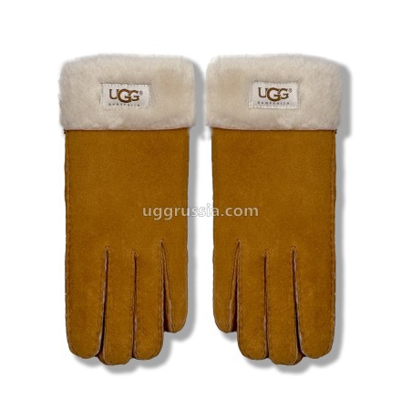UGG Перчатки Замшевые Женские Коричневые