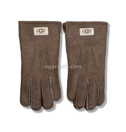 UGG Перчатки Кожаные Мужские Коричневые