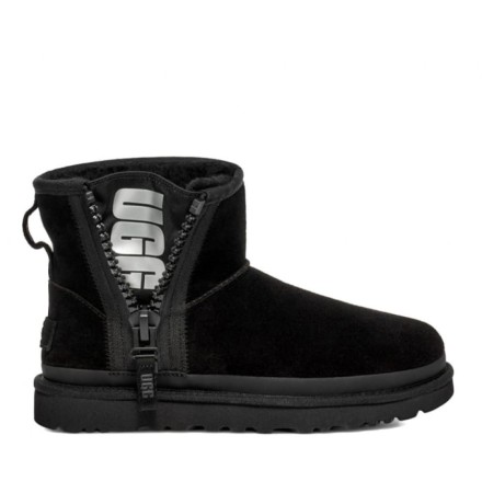 UGG Classic Mini Zipper Tape Logo Boot Black
