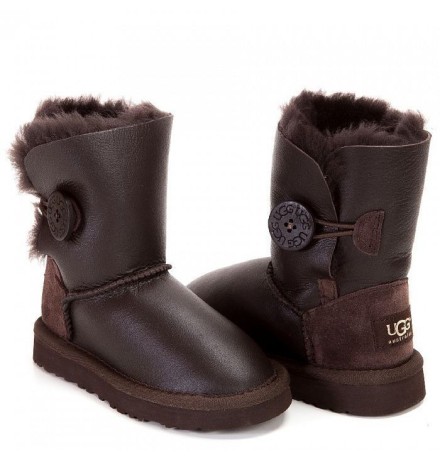 UGG Kids Bailey Button Metallic Chocolate