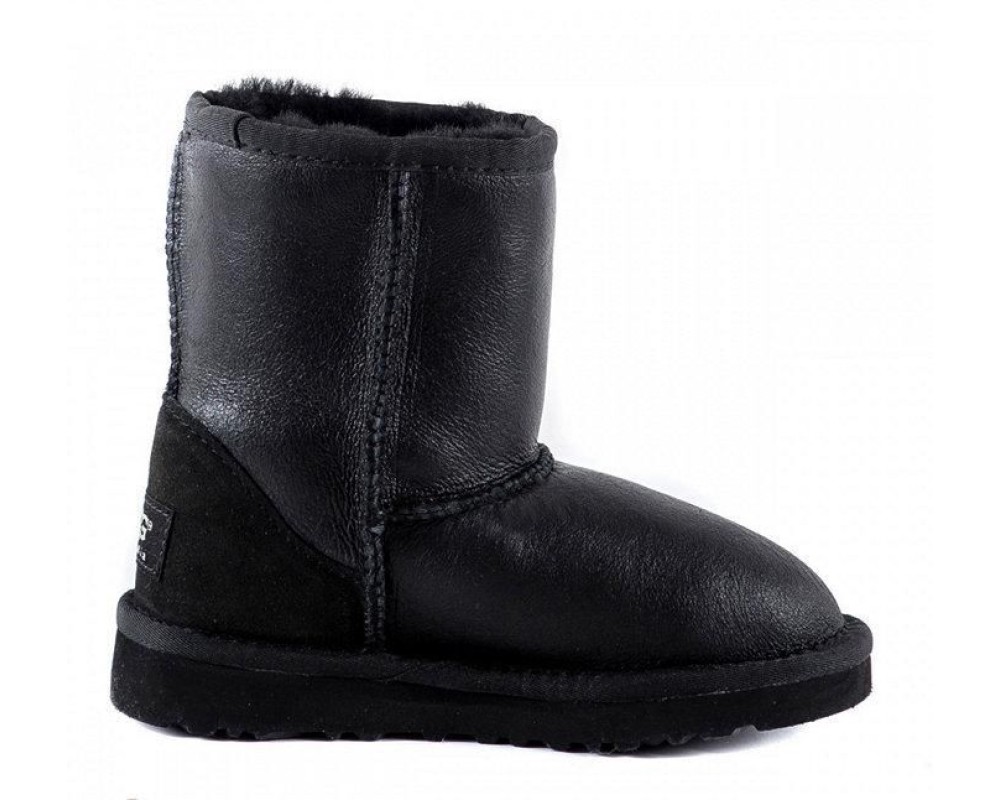 Купить UGG Kids Classic Short Metallic Black