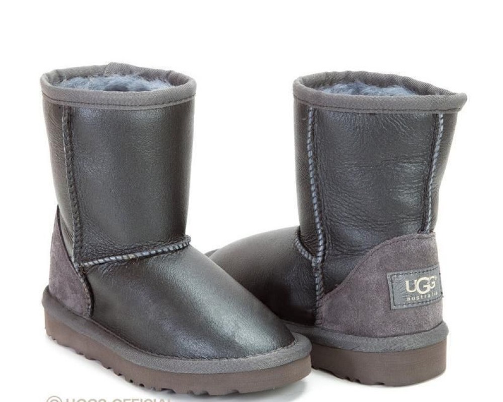 Купить UGG Kids Classic Short Metallic Grey