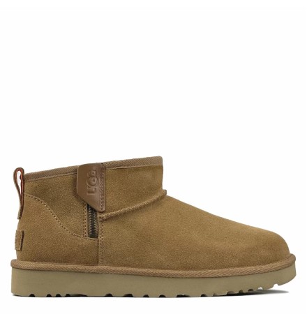 UGG Mens Classic Ultra Mini Zip Boot Chestnut