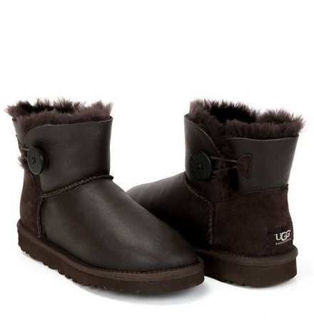 UGG Mini Bailey Button Metallic Chocolate