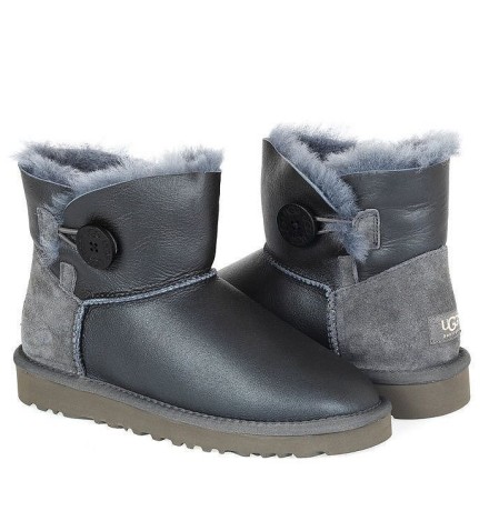 UGG Mini Bailey Button Metallic Grey
