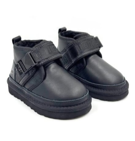 UGG Kids Neumel Snapback Leather Black
