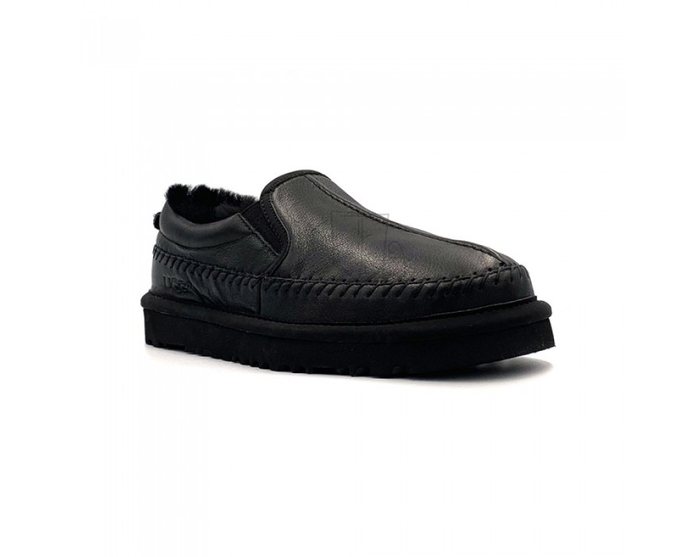 UGG Stitch Slip Leather Black