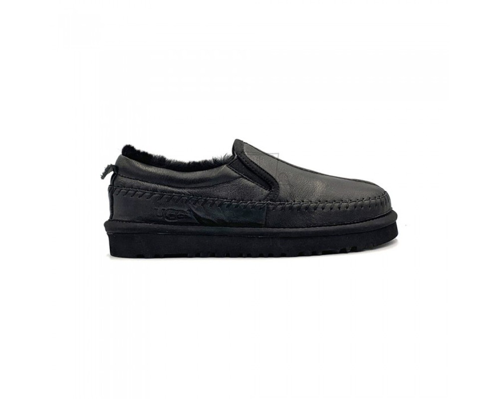 UGG Stitch Slip Leather Black