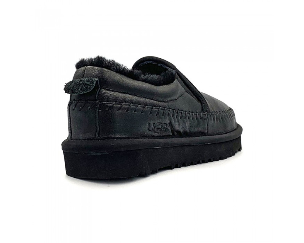 UGG Stitch Slip Leather Black
