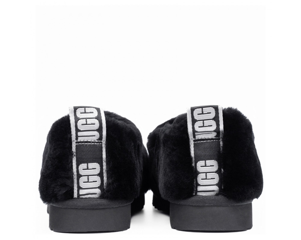 UGG Hailey Fluff Slippers Black