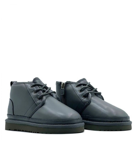 UGG Kids Neumel Zip Leather Grey
