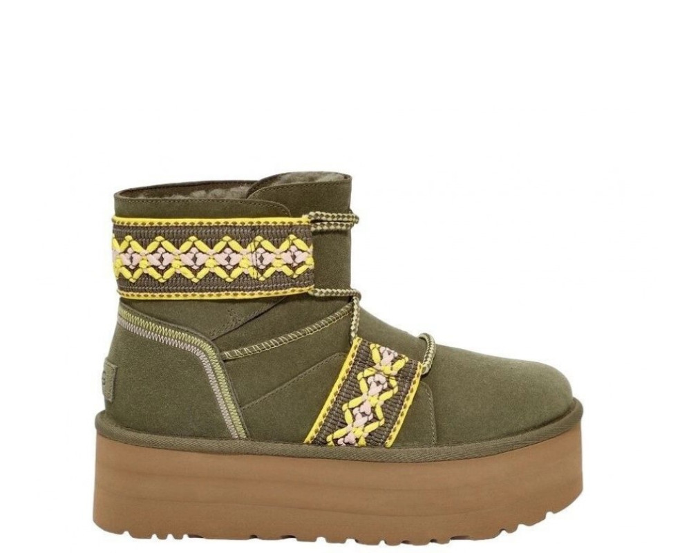 UGG Classic Mini II Braid Platform Green