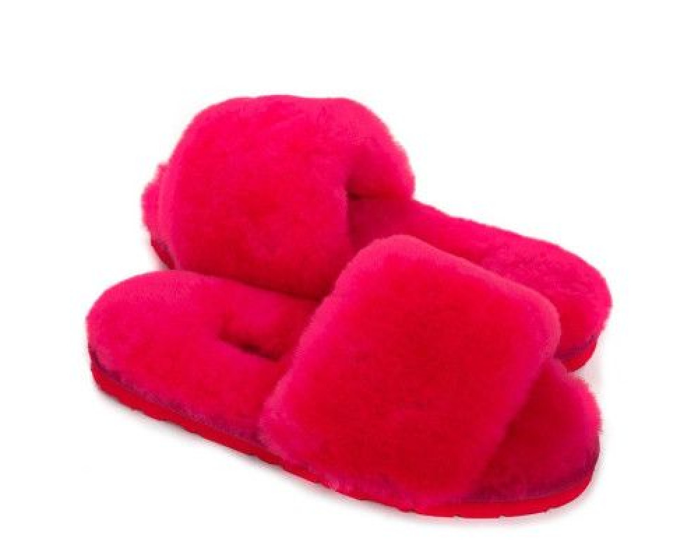 UGG Fluff Slide Slippers Rose Red