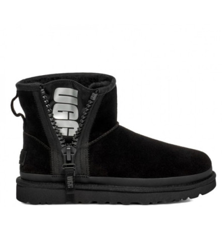 UGG Classic Mini Zipper Tape Logo Boot Black