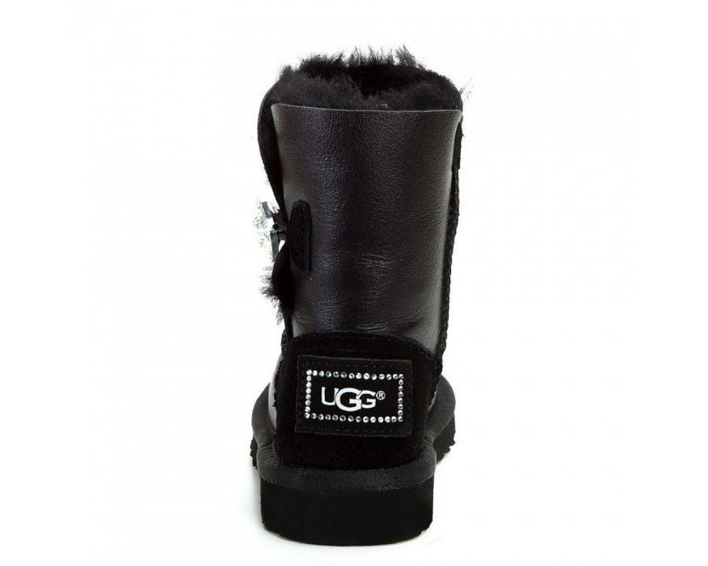 UGG Kids Bailey Button Bling Metallic Black