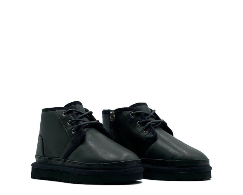 UGG Kids Neumel Zip Leather Black