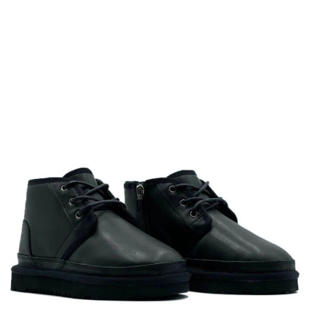 UGG Kids Neumel Zip Leather Black