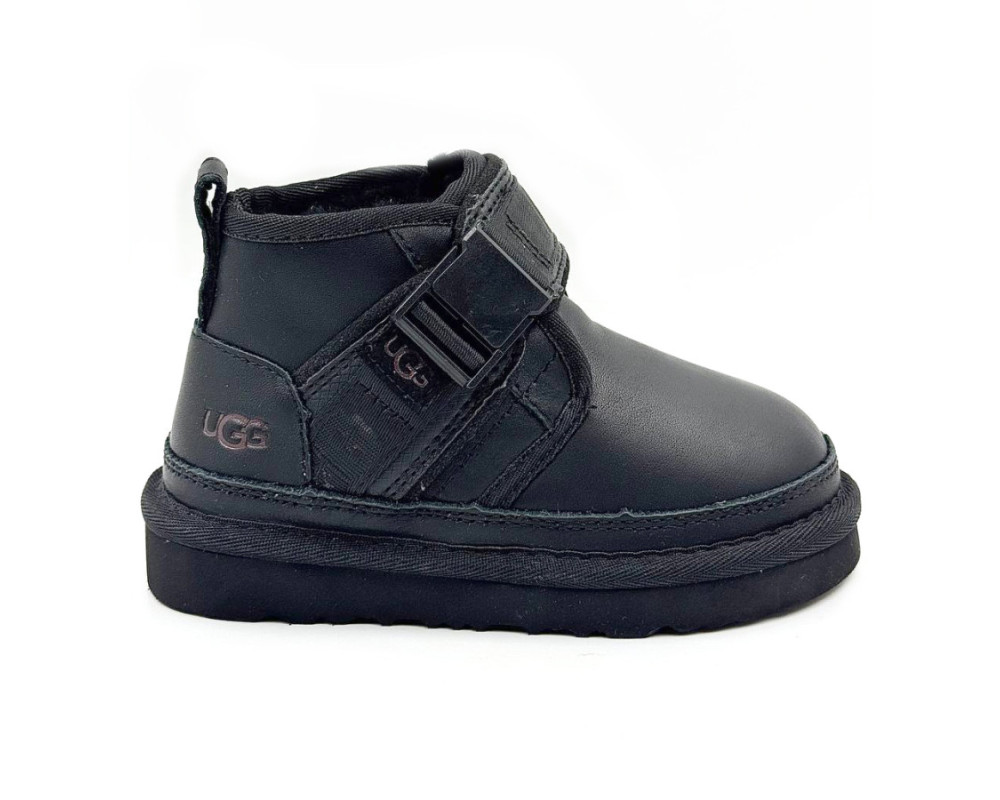 UGG Kids Neumel Snapback Leather Black