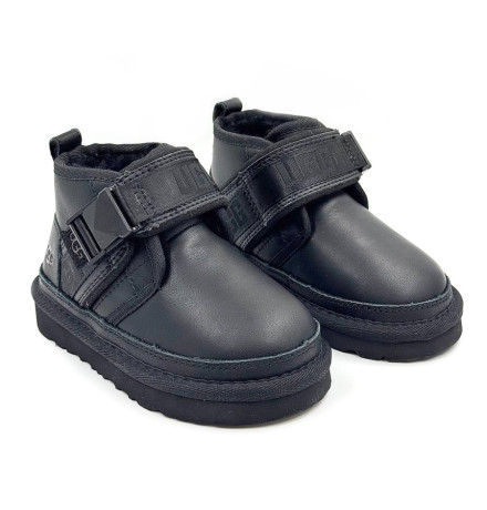 UGG Kids Neumel Snapback Leather Black