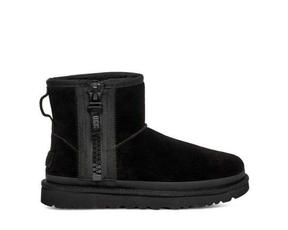 UGG Classic Mini Zipper Tape Logo Boot Black