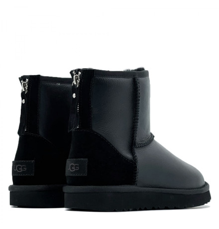 UGG Classic Mini Zip Metallic Black (без камней)