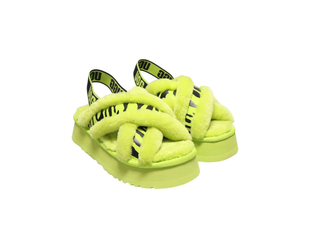 UGG W Disco Cross Slide Animalia Key Lime