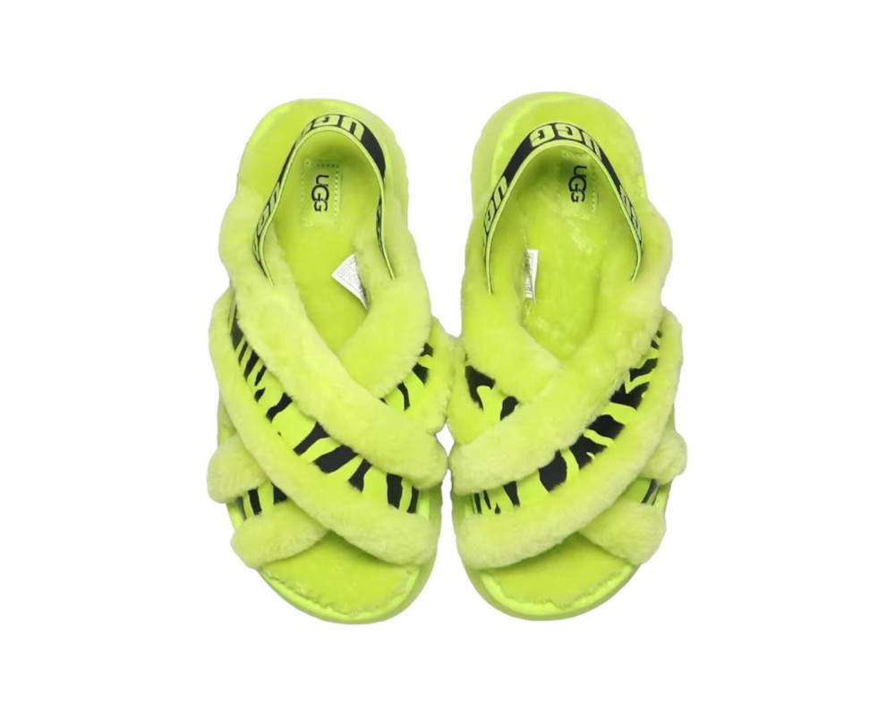 UGG W Disco Cross Slide Animalia Key Lime