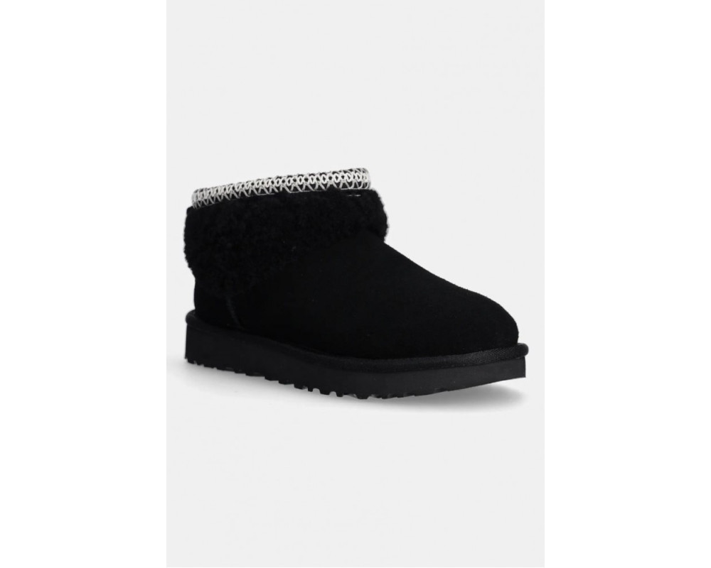 UGG Ultra Mini Lack Maxi Curly Boot Black