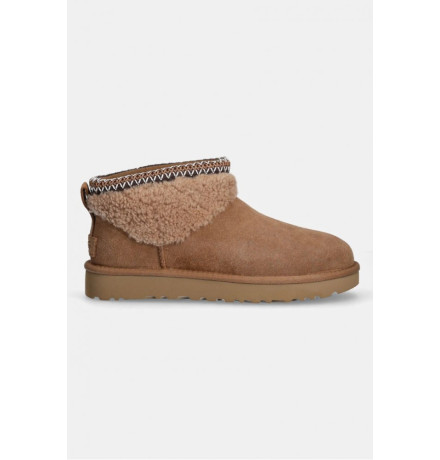 UGG Ultra Mini Lack Maxi Curly Boot Chestnut